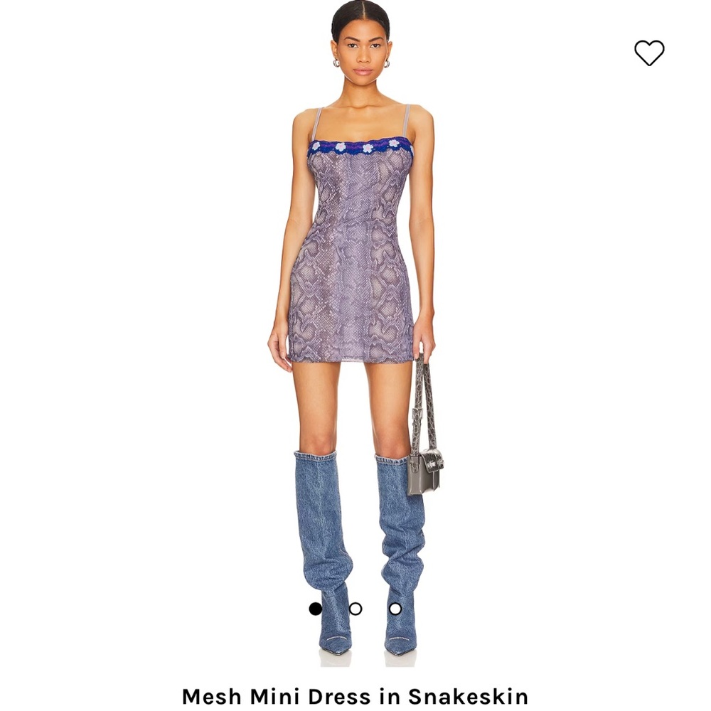 Mesh Snakeskin Mini Dress